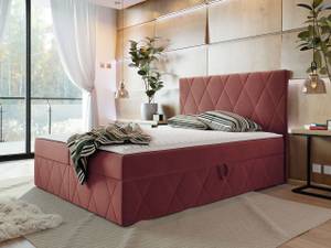 Boxspringbett Simoti Pink - Breite: 143 cm