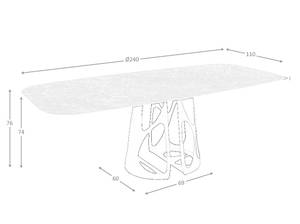 Table à manger 1136 Bleu - Porcelaine - Pierre - 238 x 76 x 110 cm