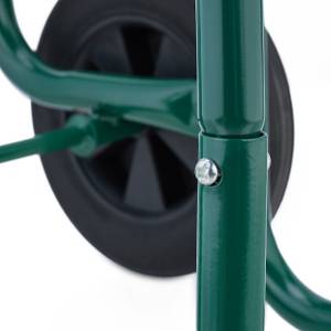 Range-bûches vert foncé sur roues Vert - Métal - Matière plastique - 41 x 110 x 45 cm