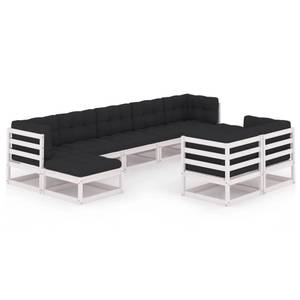 Garten-Lounge-Set (9-teilig) 3009743-2 Anthrazit - Weiß