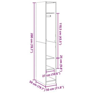 Kleiderschrank 298537-1 Weiß - Breite: 30 cm