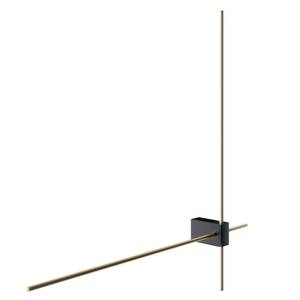 Wandleuchte Pars 1 Schwarz - Gold - Metall - 65 x 3 x 63 cm