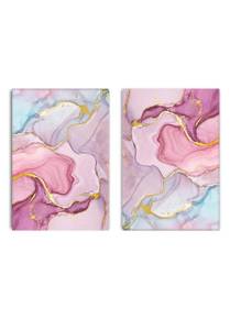 Aquarell Rosa Echtgold Poster Set Papier - 70 x 50 x 70 cm