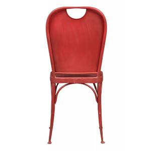 Stuhl Bistro de Paris Rot - Weiß - Metall - 49 x 92 x 43 cm