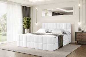 Boxspringbett MIAMI-Z Hochglanz Weiß - Breite: 180 cm - H3