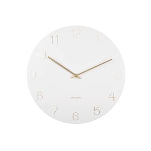 Horloge murale Charm Engraved Numbers Blanc