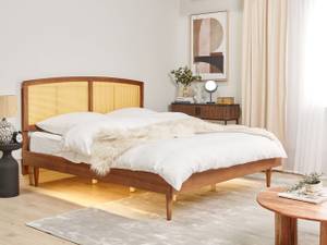 Doppelbett VARZY Braun - Massivholz - 185 x 149 x 204 cm