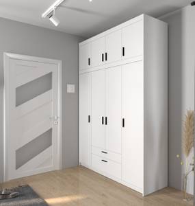 FURNIX Kleiderschrank Eliza 4D Weiß Weiß