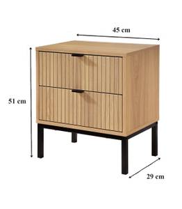 Nachttisch 2 Schubladen Beige - Holzwerkstoff - 29 x 51 x 45 cm