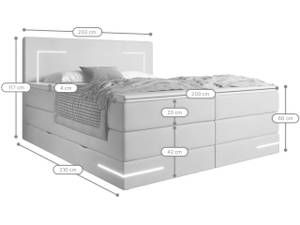 Boxspringbett ESTERO mit Bettkasten Schwarz - Breite: 200 cm - Wendbar H3/H4