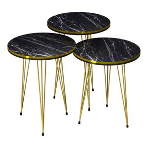 Set de 3 tables d'appoint Ry rondes Multicolore - 34 x 55 x 34 cm