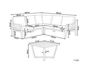 Lounge Set VIZZINI 2-tlg Schwarz - Grau - Metall - 200 x 70 x 200 cm