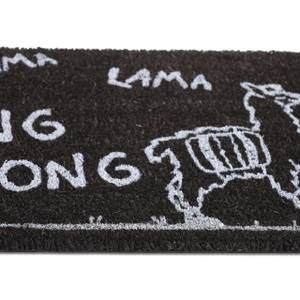 Tapis lama Noir - Blanc - Fibres naturelles - Matière plastique - 60 x 2 x 40 cm