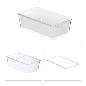 Kühlschrank Organizer 2er Set Weiß - Kunststoff - 32 x 10 x 18 cm