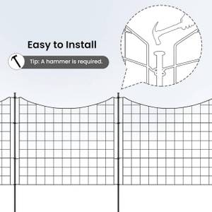 Gartenzaun  Fricke(5er Set) Schwarz - Metall - 70 x 64 x 2 cm