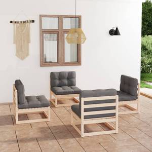 Salon de jardin (lot de 4) 3009867-2 Gris - Bois