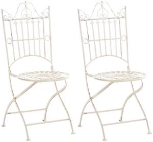 Chaises de jardin Sadao Lot de 2 Blanc crème