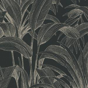 Papier peint jungle glamour Noir - Papier - 53 x 1000 x 1 cm