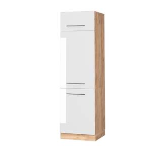 Armoire pour frigo Fame-Line 38407 Blanc brillant - Imitation chêne truffier de sonoma