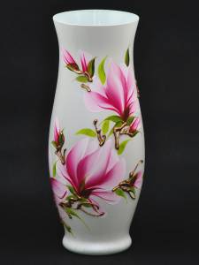 Vase en verre peint à la main Rose foncé - Verre - 12 x 30 x 12 cm