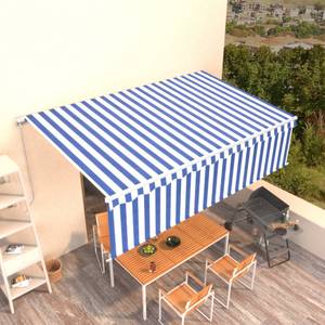 Auvent rétractable 3014348-2 Bleu - Blanc - Largeur : 300 cm