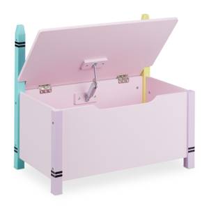Kindersitzbank mit Stauraum Pink - Violett - Gelb - Holzwerkstoff - 60 x 55 x 35 cm