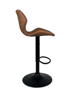 Chaise de bar design FADO (lot de 2) Noir - Marron - Métal - Cuir synthétique - 53 x 110 x 47 cm