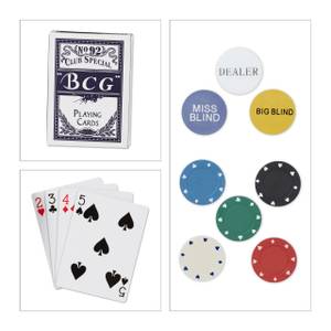 Pokerset groß Schwarz - Grün - Weiß - Papier - Kunststoff - Textil - 24 x 9 x 15 cm