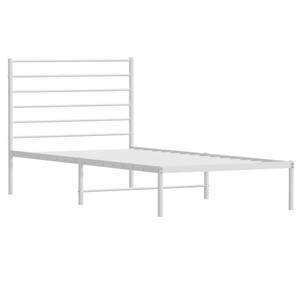 Bettgestell mit Kopfteil X721 Weiß - Metall - 95 x 90 x 207 cm