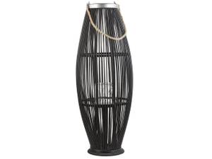 Lanterne TAHITI Noir - Bambou - 32 x 84 x 32 cm