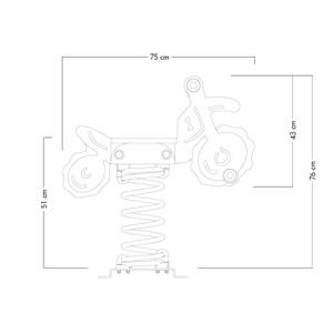 Federwippe Trickey inkl. Platte Rot - Holzwerkstoff - 96 x 81 x 40 cm