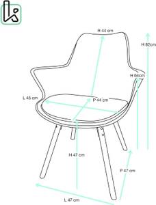 Lot de 2 fauteuils MOTI Noir - Matière plastique - Bois/Imitation - 59 x 82 x 47 cm