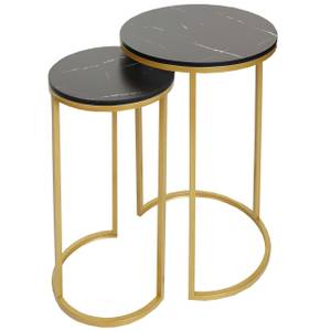 Lot de 2 tables d'appoint K46 Noir - Doré