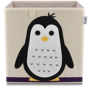 Lifeney Aufbewahrungsbox Pinguin Motiv Kunststoff - 33 x 2 x 34 cm