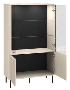 Stauraumvitrine SOPHIE Beige - Holzwerkstoff - 92 x 151 x 40 cm