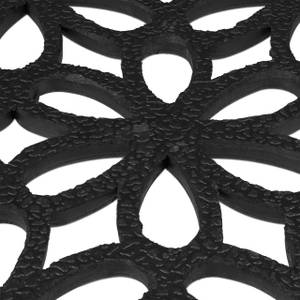 Gummi Fußmatte mit Blumenmuster Schwarz - Kunststoff - 75 x 1 x 45 cm