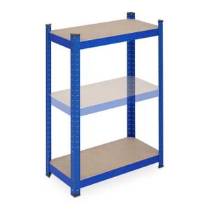 Blaues Schwerlastregal mit 5 Ebenen Blau - Braun - Holzwerkstoff - Metall - Kunststoff - 60 x 180 x 30 cm