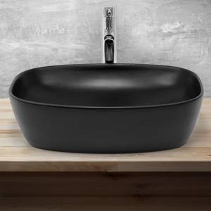 Waschbecken FELISIO Schwarz - Keramik - 51 x 14 x 39 cm