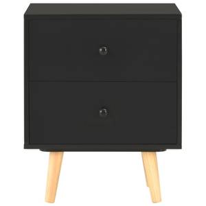 Nachttisch(2er Set) 299445 Schwarz - Holzwerkstoff - Massivholz - Holzart/Dekor - 40 x 50 x 30 cm