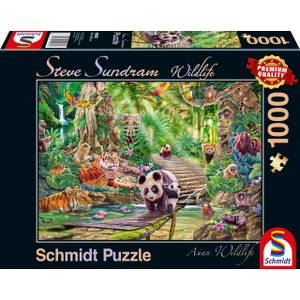 Puzzle S Sundram Asiatische Tierwelt Papier - 28 x 6 x 38 cm