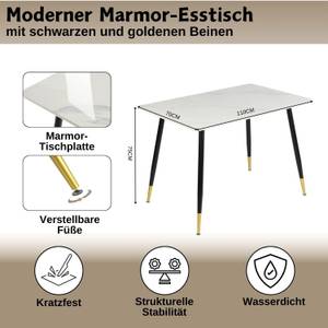 Esstisch WHALEN PL Weiß - Holzwerkstoff - Metall - 70 x 75 x 110 cm