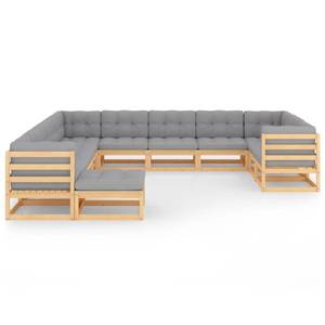 Garten-Lounge-Set (12-teilig) 3009732-2 Grau - Holz