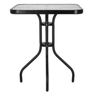 Gartentisch Glastisch Beistelltisch Schwarz - Metall - 60 x 70 x 60 cm