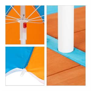 Kindersitzgruppe Garten mit Sonnenschirm Braun - Orange - Türkis - Holzwerkstoff - Metall - Textil - 90 x 51 x 49 cm