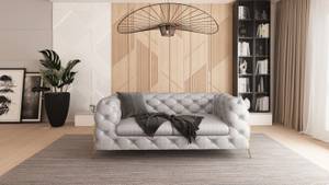 Chesterfield Sofa 2-Sitzer Klareno Grau