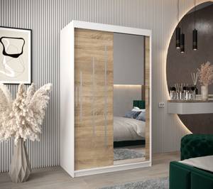 Armoire à portes coulissantes york 2 Imitation chêne de Sonoma - Blanc - Largeur : 120 cm - 2 porte