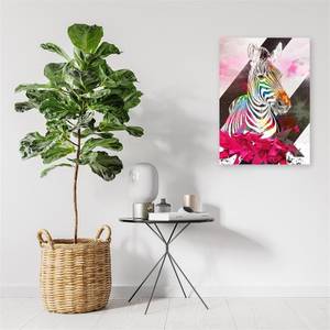 Wandbild Zebra Abstrakt Bunt 60 x 90 cm