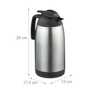 Carafe en acier inoxydable 2,1 L Noir - Argenté - Métal - Matière plastique - 18 x 29 x 13 cm