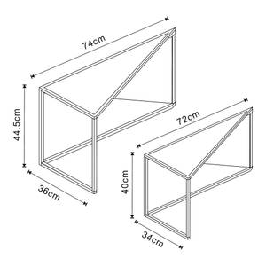 Satztisch Kungsör Schwarz - Metall - 36 x 45 x 74 cm