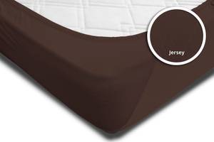 Spannbettlaken Jersey braun 140 x 200 cm Braun - Textil - 140 x 25 x 200 cm